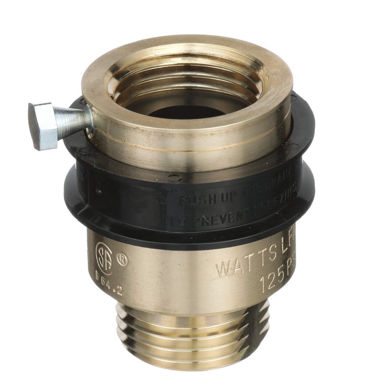 Watts LF8 3/4" Lead-Free Brass Hose Connection Vacuum Breaker Backflow Preventer, Manual Drain, Break Away Screw, Rubber Diaphragm & Disc, Indoor/Outdoor, Maximum Pressure 125 psi - Image 5